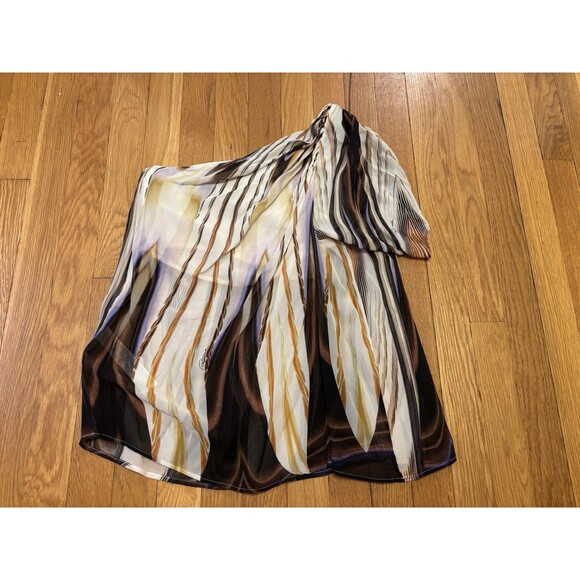 Vintage Roberto Cavalli Y2K One Shoulder Silk Tank Top Blouse Bead Size 38 US 2 - Picture 9 of 11